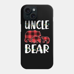 Uncle Bear Red Plaid Christmas Pajama Matching Family Gift Phone Case