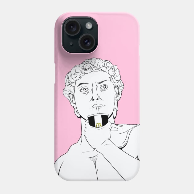 Greek Statue Sclupture illustration drinking mcd Phone Case by Elsieartwork