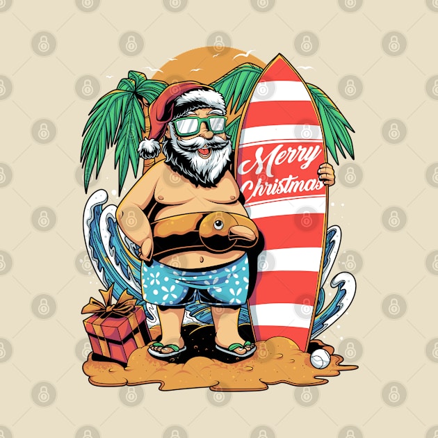 Vintage Beach Santa by BDAZ