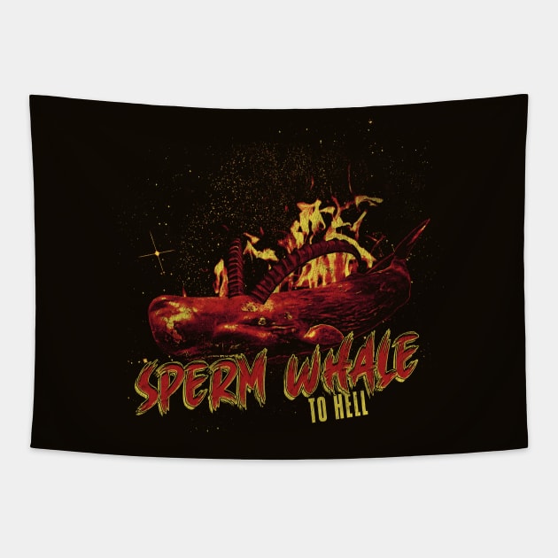 Sperm Whale To Hell Tapestry by Thread Magic Studio