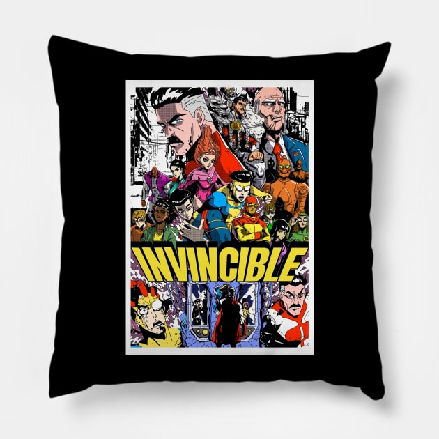 Invincible Poster Manga Style Pillow by hansoloski