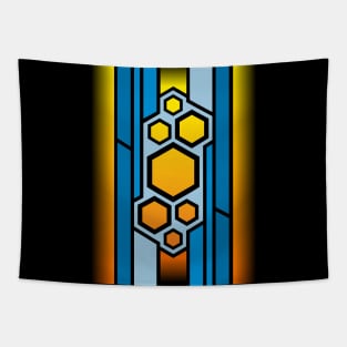 Colored honeycomb design Tapestry