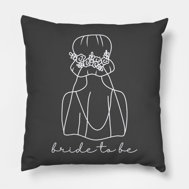 For the Bride-to-Be at Bachelorette Parties and Bridal Showers Pillow by Contentarama