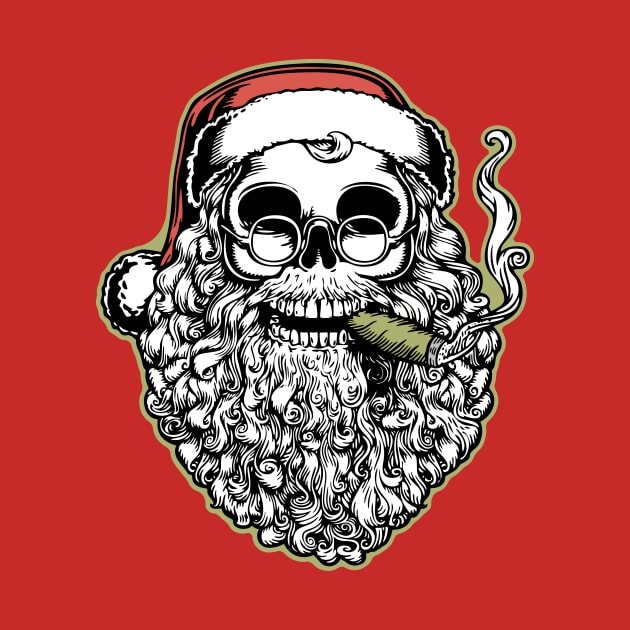 Smokin' Santa Skull by kbilltv