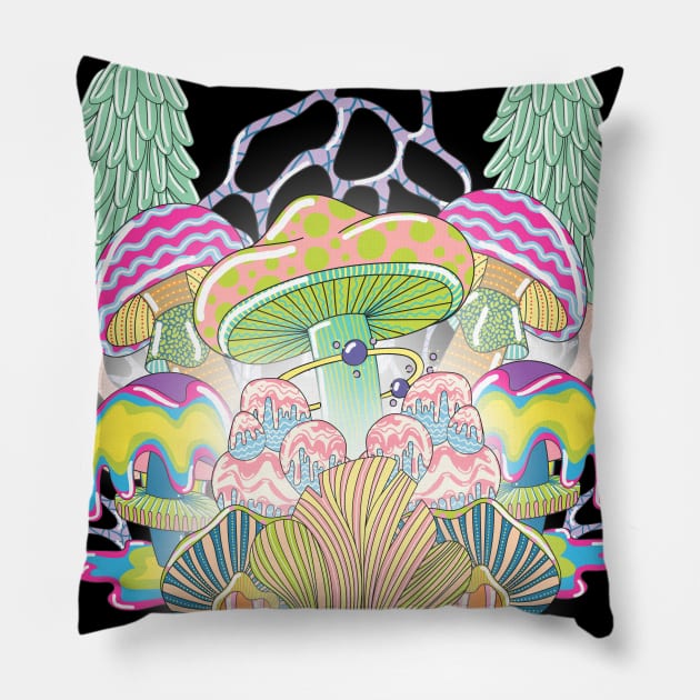 Paradise Mushrooms Pillow by LaP shop