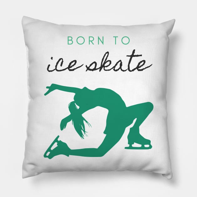 Born to Ice Skate IX Pillow by Fenay-Designs