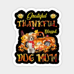 Beagle Pumpkin Thankful Grateful Blessed Dog Mom Magnet