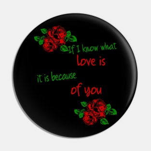 if i know what love is it is because of you Pin