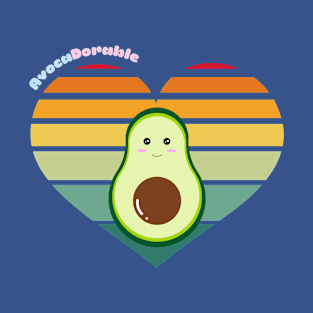 Cute Kawaii Avocado Pun, Vintage Sunset T-Shirt