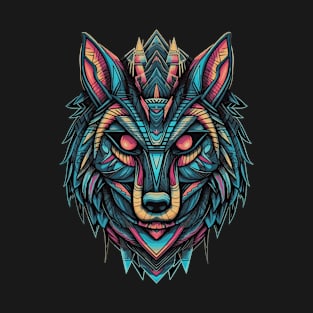 Geometric Abstract Wolfs Head T-Shirt