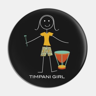 Funny Womens Timpani Design Pin