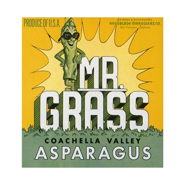 Vintage Mr. Grass Asparagus Label by MasterpieceCafe