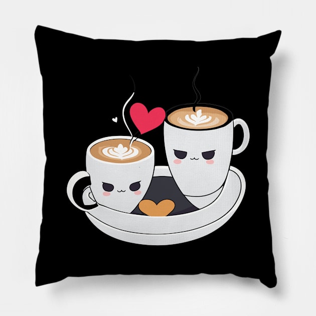 Coffee with Valentine: Romantic Valentine's Day Pillow by Orento