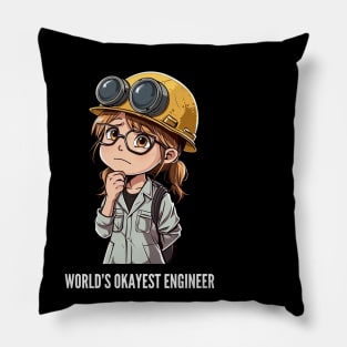 World's Okayest Construction Engineer v4 Pillow