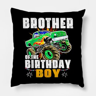 Monster Truck Family Matching Brother Of The Birthday Boy Pillow