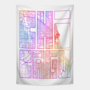 Chicago, USA City Map Typography - Colorful Tapestry