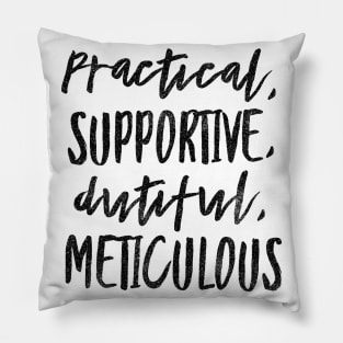 ISFJ Practical Supportive Dutiful Meticulous Pillow