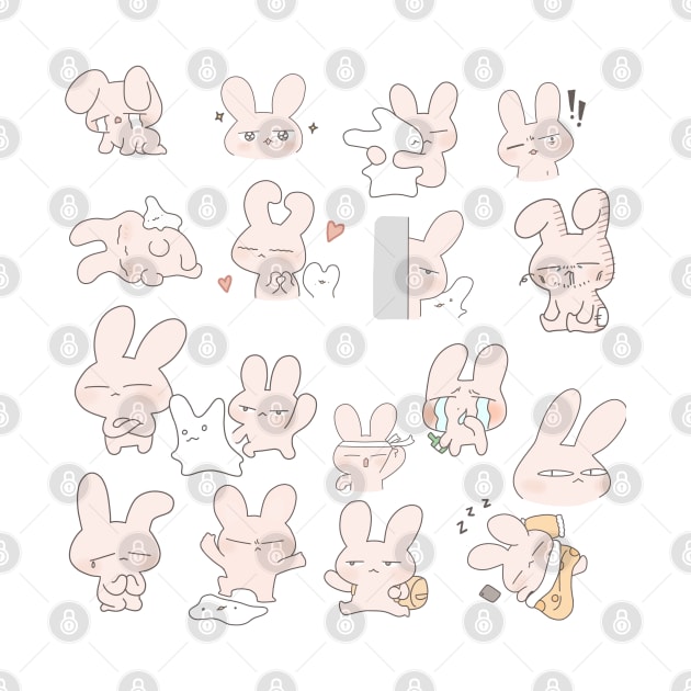 a cute rabbit character, cute, lovely, adorable, charming, sweet animal friends by zzzozzo