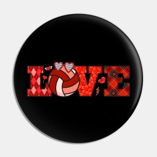 Volleyball Love Valentine Pin