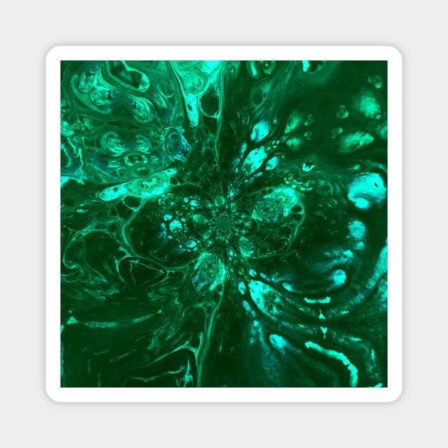 Green Natural Stone Malachite Magnet by Moon Art