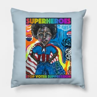 Superheroes Stop Voter Suppression Pillow