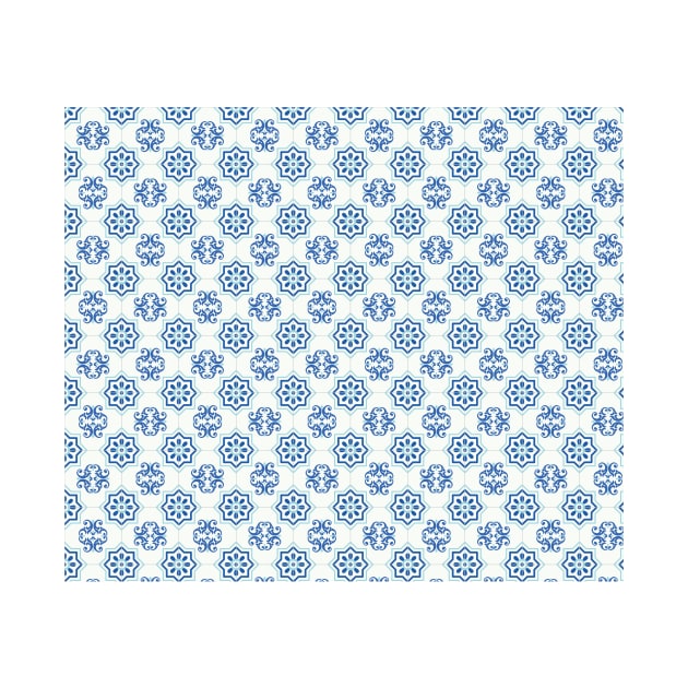 Blue and white frame tile by timegraf