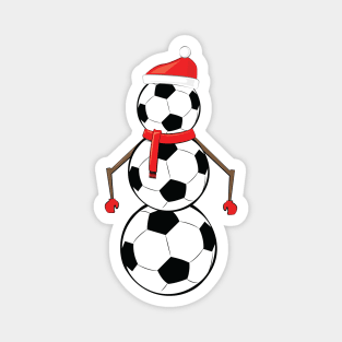 Funny Christmas Football / Soccer Snowman Magnet