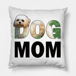 DOG MOM - Cavachon oil painting word art Pillow