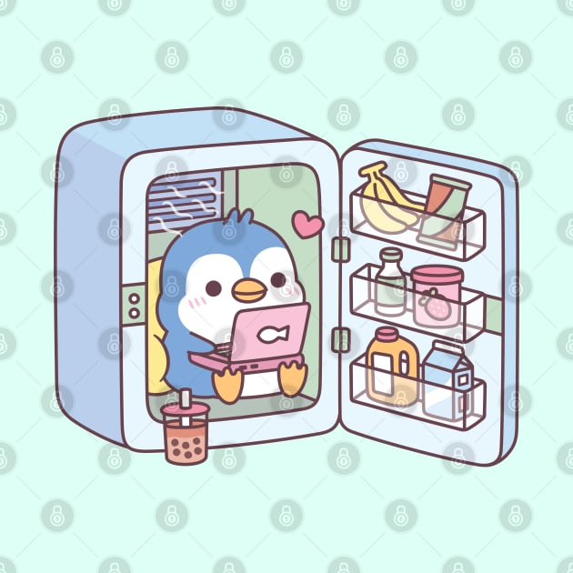 Cute Penguin Chilling In Fridge by rustydoodle