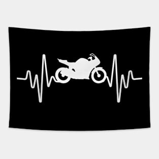 Motorcycle Heartbeat EKG Tapestry