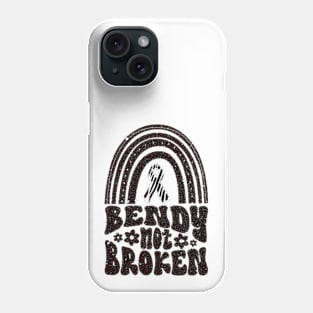 Ehlers-Danlos Syndrome Awareness Ribbon: Bendy Not Broken Black Boho Rainbow Phone Case