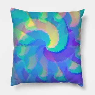 Abstract Swirl of Bright Colors Pillow