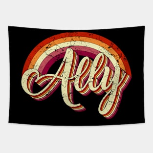 Ally lesbian vintage lgbt pride Tapestry