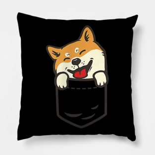 Akita Shiba Inu In Pocket Pillow