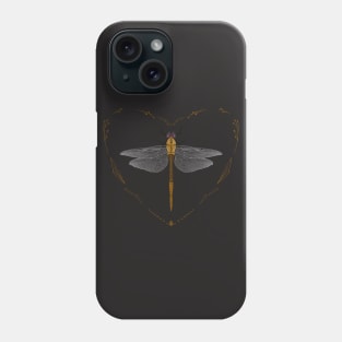 Delicate Dragonfly Heart Design Phone Case