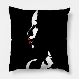 Lady With Red Lips Pillow