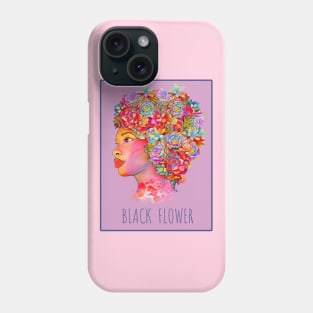 Black girl with floral hair, black lives matter, african american Phone Case