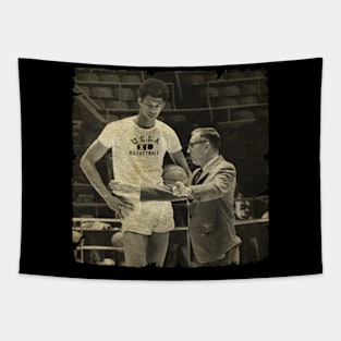 John Wooden Coaching Kareem Abdul Jabbar Tapestry