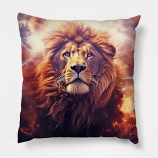 Lion Wild Animal Majestic Wilderness Surrealist Pillow