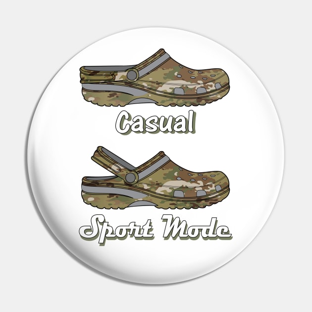 Casual Sport Mode Funny Camo Crocs Pin by figandlilyco