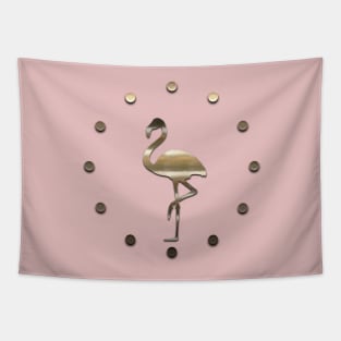 Gold Flamingo Confetti Dots Tapestry