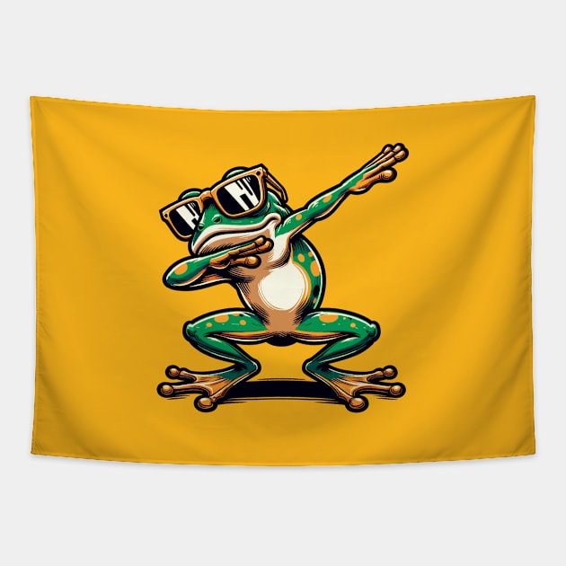 Cool dabbing frog Tapestry by Art_Boys