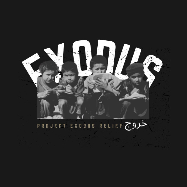 Exodus Afghan children (back design, dark background) by Pro Exodus Relief 