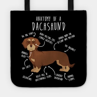 Red Wirehaired Dachshund Dog Anatomy Tote