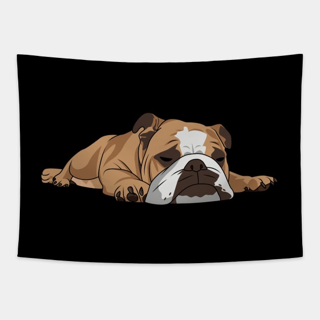 English Bulldog - Lazy English Bulldog Tapestry by Kudostees