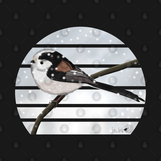 LongTailed Tit Winter Snow Bird Watching Birding Ornithologist Gift by jzbirds