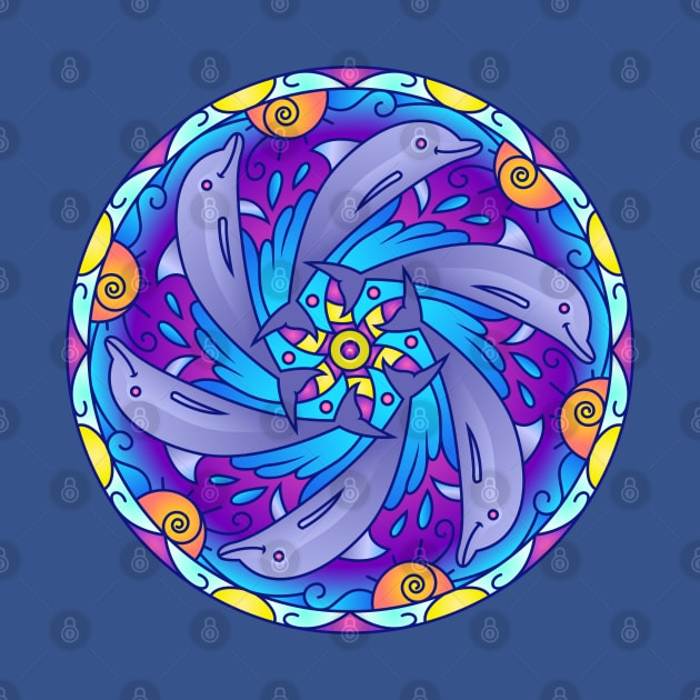 Dolphin Design Sea Life Mandala Pattern Design by The Little Store Of Magic