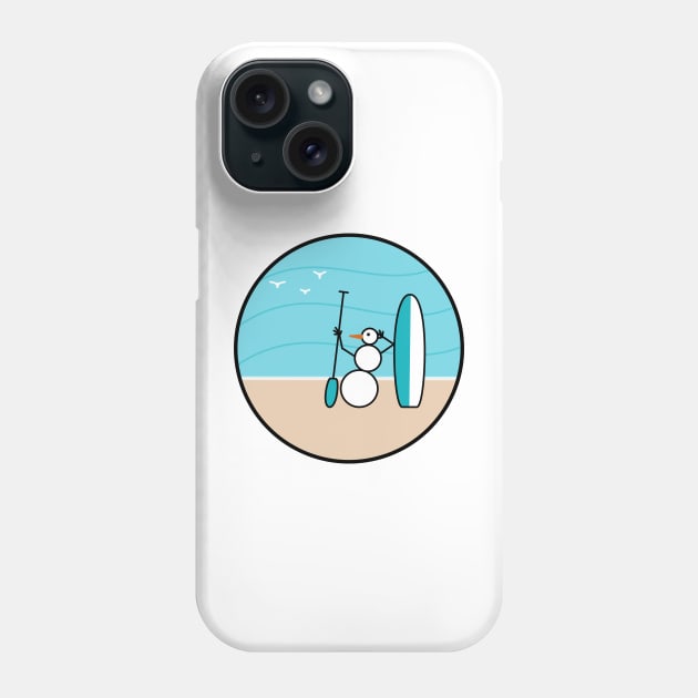 Frosty the Snowman on the Beach Phone Case by Musings Home Decor