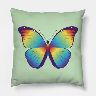 Rainbow morpho menelaus butterfly Pillow