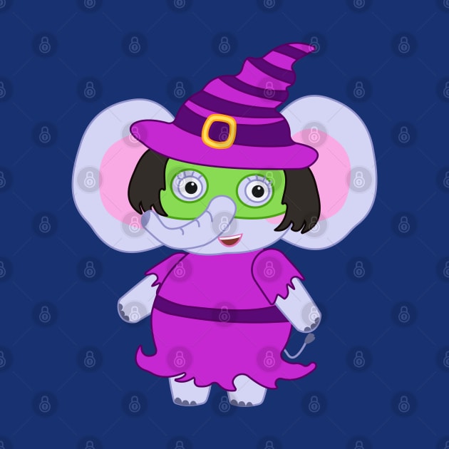 Emma Elephant - Halloween Witch costume by Dinos Friends